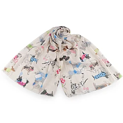 Eșarfă de vară / șal pisici și câini 70x180 cm - Bej deschis (1 Bucată)