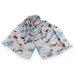 Eșarfă de vară / șal pisici și câini 70x180 cm - Gri deschis (1 Bucată)