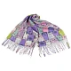 Eșarfă de vară / șalcu franjuri pisici 70x180 cm - Lila (1 Bucată)