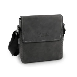 Geantă crossbody bărbătească 19x20 cm - Gri închis (1 Bucată)