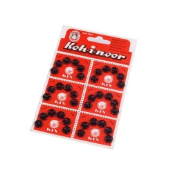 Capse metalice de cusut, mărimea 1, 2 - Negru (6 Carduri)