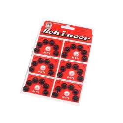 Capse metalice de cusut, mărimea 4 - Negru (6 Carduri)