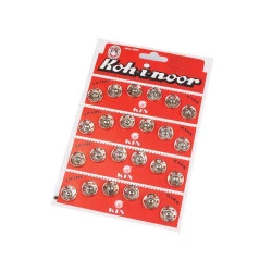 Capse metalice de cusut, mărimea 6 - Nichel (4 Carduri)