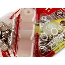 Capse metalice body copii, ø10 mm - Alb (1 Card)