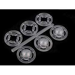Capse de cusut din plastic, ø7 mm - ø15 mm - Transparent (100 Buchete)