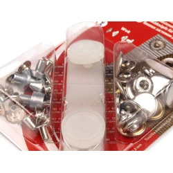 Capse metalice cu aplicator, ø15 mm - Nichel (1 Card)