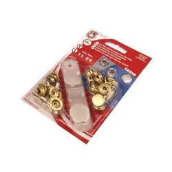 Capse metalice cu aplicator, finisaj auriu, ø15 mm - Auriu deschis (1 Card)