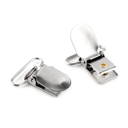 Clips pentru bretele, lățime 24 mm - Nichel (2 Bucăți)