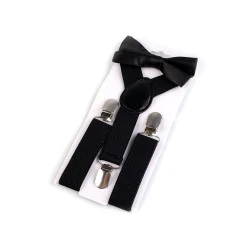 Set bretele și papion pentru copii - Negru (1 Set)