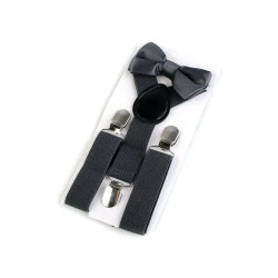 Set bretele și papion pentru copii - Gri oțel (1 Set)