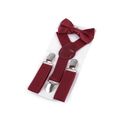 Set bretele și papion pentru copii - Bordo deschis (1 Set)
