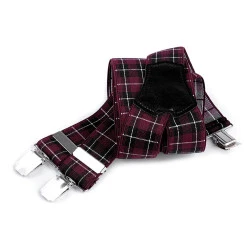 Bretele pantaloni, lățime 3,5 cm, lungime 120 cm - Bordo (1 Bucată)
