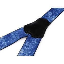 Bretele imitatie denim, latime 4 cm, lungime 120 cm - Albastru delta (1 Bucată)