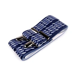 Bretele imprimeu albastru latime 3,5 cm lungime 120 cm - Albastru închis (1 Bucată)
