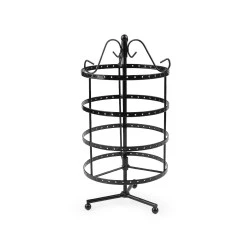 Stand rotativ expunere bijuterii - Negru (1 Bucată)