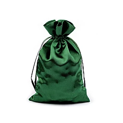 Săculeț satin pentru cadouri, 11x17 cm - Verde închis (1 Bucată)