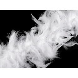 Șirag fulgi boa, pene curcan 60g, lungime 1,8m - Alb (1 Bucată)