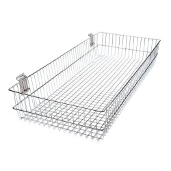 Coș din plasă de sârmă pentru stand, 40x90 cm - Argintiu (1 Bucată)