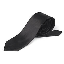 Cravată satin - Negru (1 Bucată)