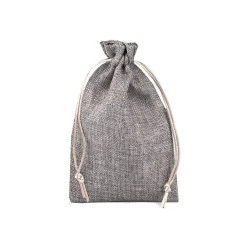 Săculeț rustic imitație iută, 12,5x17,5 cm - Gri perlă (1 Bucată)