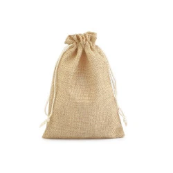 Săculeț rustic imitație iută, 12,5x17,5 cm - Natural deschis (10 Bucăți)