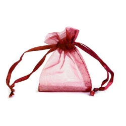 Săculeț organza pentru cadouri, 4,5x7 cm - Bordo (10 Bucăți)