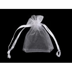 Săculeț organza pentru cadouri, 4,5x7 cm - Alb (10 Bucăți)