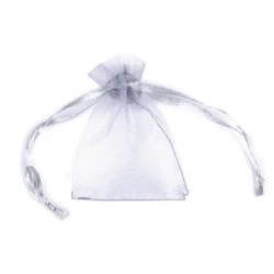 Săculeț organza pentru cadouri, 4,5x7 cm - Gri foarte deschis (10 Bucăți)