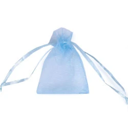 Săculeț organza pentru cadouri, 4,5x7 cm - Albastru deschis (10 Bucăți)