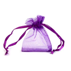 Săculeț organza pentru cadouri, 4,5x7 cm - Mov purpuriu (10 Bucăți)