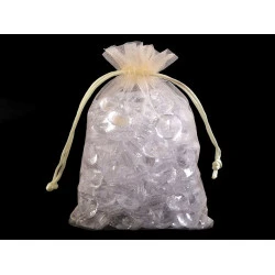Săculeț organza pentru cadouri, 13x18 cm - Crem foarte deschis (10 Bucăți)