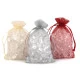 Săculeț organza pentru cadouri, 10x15 cm - Roșu x-mas (10 Bucăți)