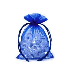 Săculeț organza pentru cadouri, 10x15 cm - Albastru cobalt (10 Bucăți)