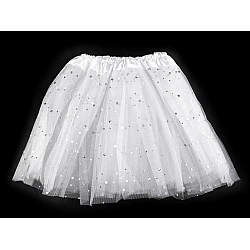 Fustă de carnaval cu paiete - Alb (1 Bucată)