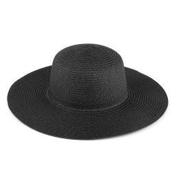Pălărie de vară pentru femei decorabilă - Negru (1 Bucată)