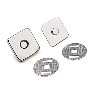 Închizatori / capse magnetice pătrate, 18x18 mm - Nichel (5 Seturi)