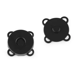 Închizatori / capse magnetice de cusut, ø18 mm - Negru (100 Seturi)