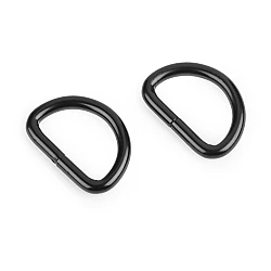 Inel metalic tip d, lățime 25 mm - Lac negru (10 Bucăți)