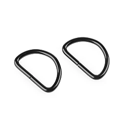 Inel metalic tip d, lățime 25 mm - Lac negru (10 Bucăți)