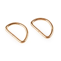 Inel metalic tip d, lățime 25 mm - Auriu rose (10 Bucăți)