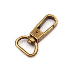 Carabină metalică pivotantă, gaură 15 mm - Alamă antică (1 Bucată)