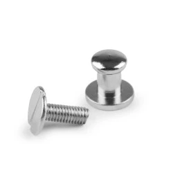 Butoni cu șurub pentru pielarie, ø6 mm - Nichel (10 Perechi)