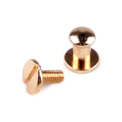 Butoni cu șurub pentru pielarie, ø6 mm - Auriu rose (10 Perechi)