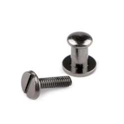 Butoni cu șurub pentru pielarie, ø6 mm - Nichel negru (10 Perechi)