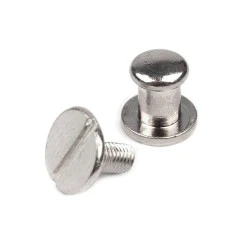 Butoni cu șurub pentru pielarie, ø6 mm - Nichel (10 Perechi)