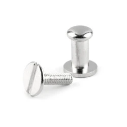 Butoni cu șurub pentru pielarie, ø6 mm - Nichel (10 Perechi)