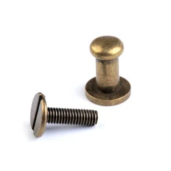 Butoni cu șurub pentru pielarie, ø6 mm - Alamă antică (10 Perechi)