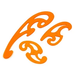 Florar tipare / desen, set 3 piese - Portocaliu (1 Set)