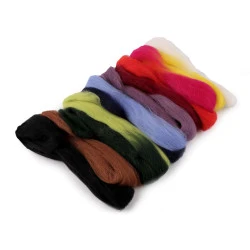 Lână merinos pieptănată, 50 g, 12 culori/set - Mix (1 Sac)
