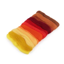 Lână merinos pieptănată, 50 g, 12 culori/set - Mix (1 Sac)